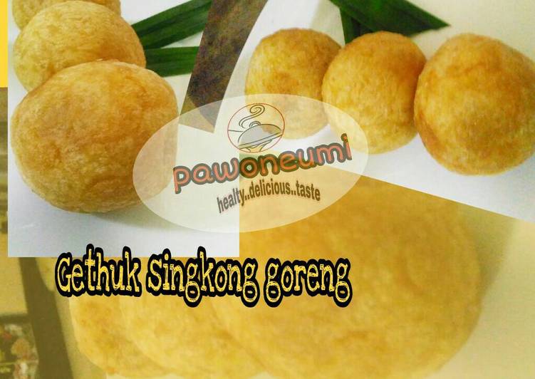 bahan dan cara membuat Gethuk singkong goreng