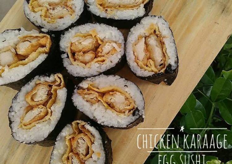 gambar untuk cara membuat Chicken Karaage Egg Sushi
