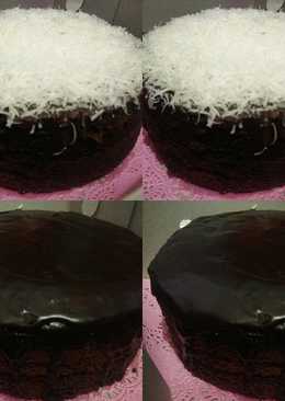 Brownies kukus with choco ganache n cheese