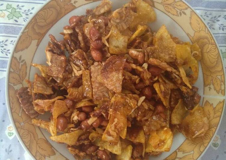 resep makanan Tempe Kentang kering Pedas Manis