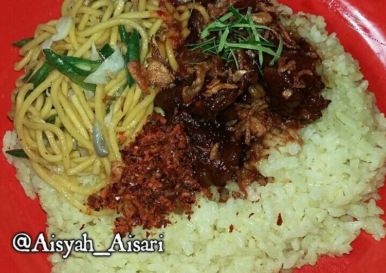 cara membuat Nasi Kuning Masak Habang khas Banjarmasin