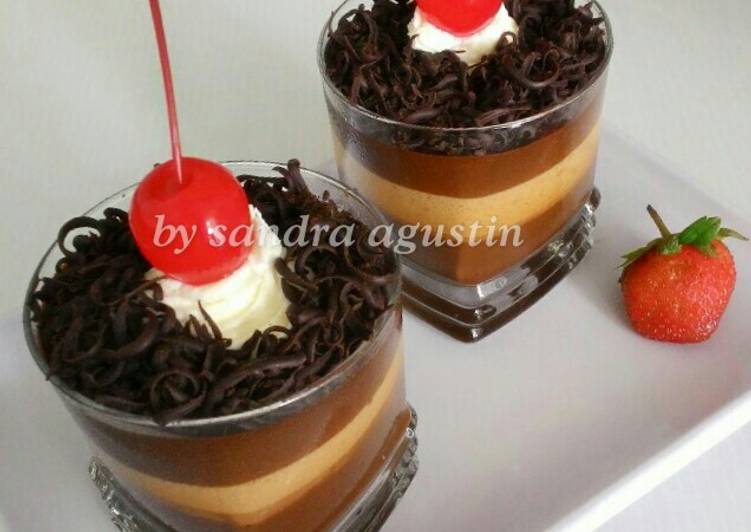 resep makanan Black Forest Pudding (in cup)