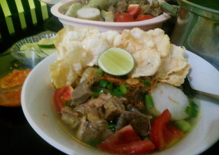 cara membuat Lontong Soto Sapi