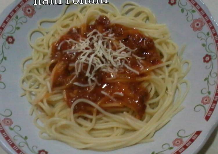 resep lengkap untuk Spaghetti With Saus Bolognese Homemade
