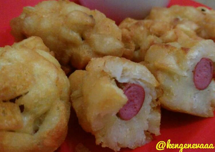 gambar untuk cara membuat ?? ??? (Dokkebi / Hottang / Korean Potato Hot Dog) ??