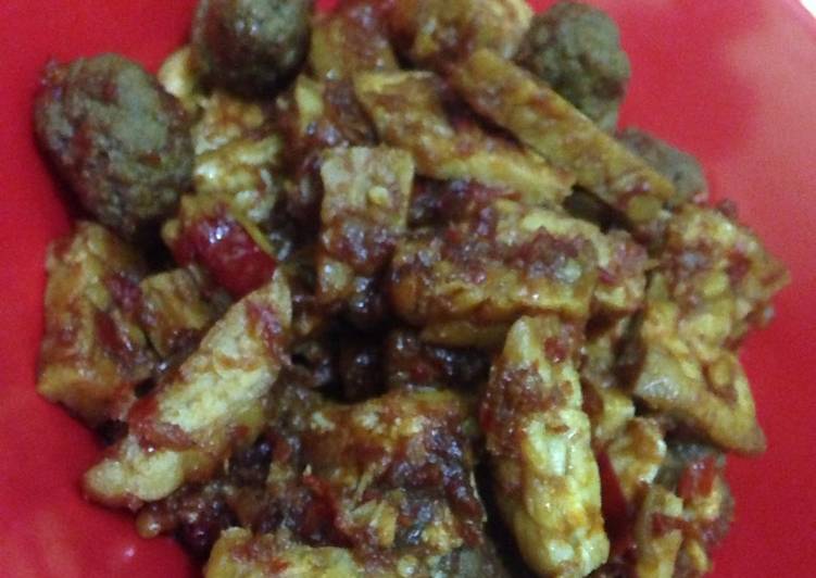 resep masakan Sambal Goreng Tempe dan Bola Daging