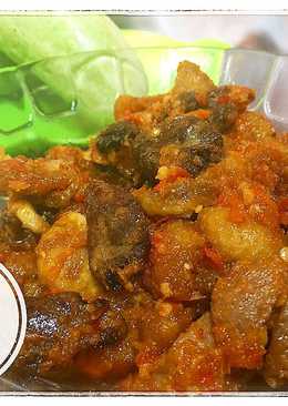 Balado jantung dan kulit ayam