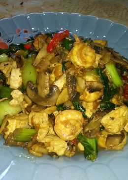 Tumis jamur kancing / udang / resep sederhana enak