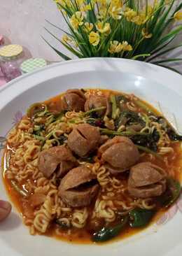 Oseng Mie Bayam Baso