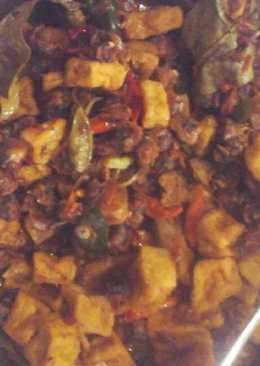 Oseng kerang kupas tahu