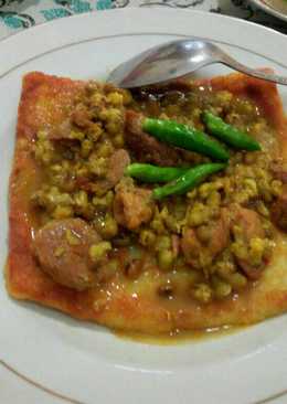 Martabak kornet kentang kuah gulai kacang ijo
