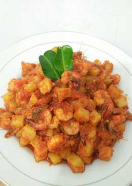 Balado udang kentang