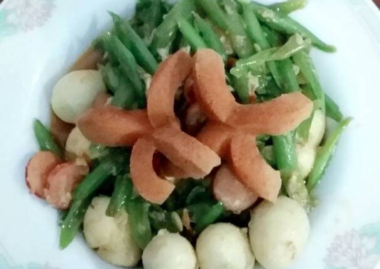 resep Tumis buncis sosis telur puyuh