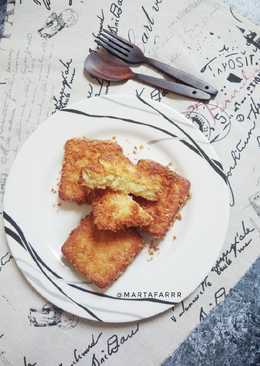 Tape goreng cream crackers atau roti gabin
