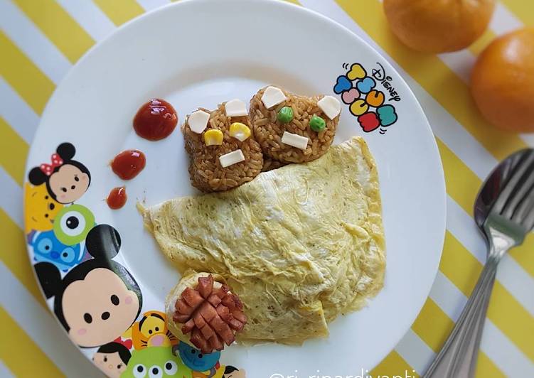 gambar untuk cara membuat 6. Omurice, sarapan anak praktis