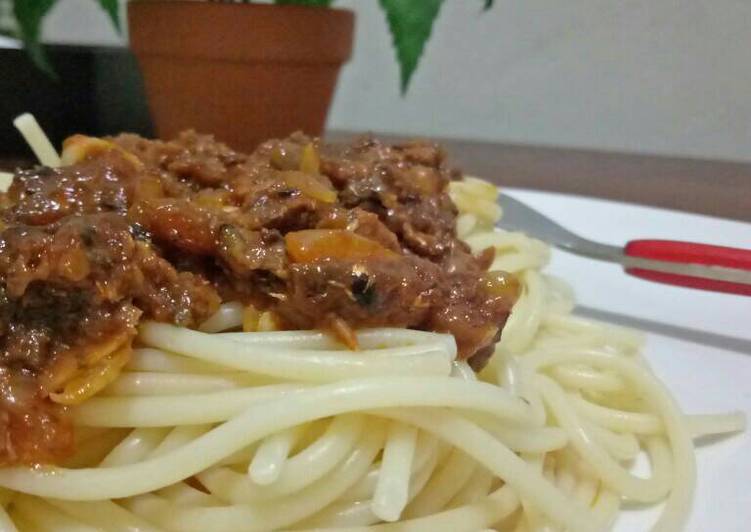 cara membuat Sardines Spaghetti