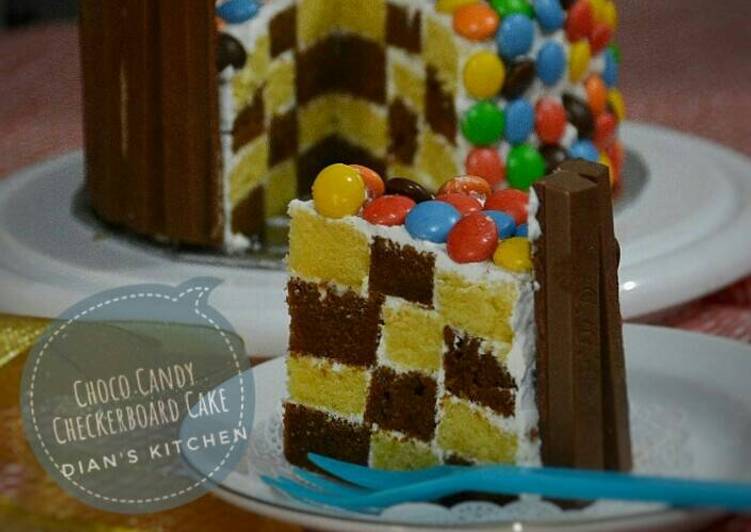 resep Choco Candy Checkerboard Cake
