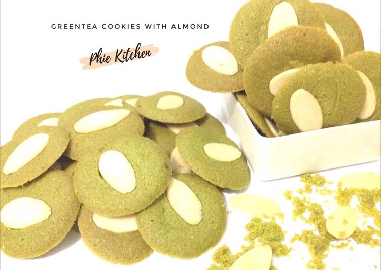 resep lengkap untuk Green tea cookies with almond