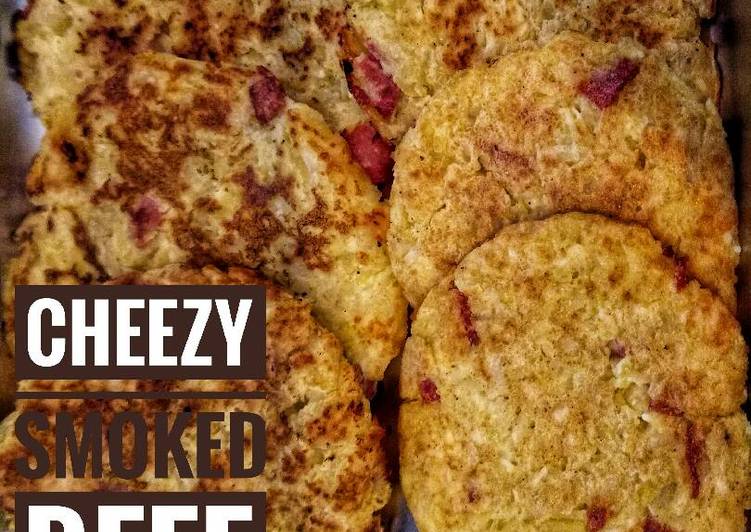 resep Cheezy Smoked Beef Rosti - Pancake Kentang Keju Daging Asap