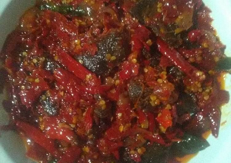 gambar untuk resep makanan Dendeng kariang /dendeng kering balado simpel