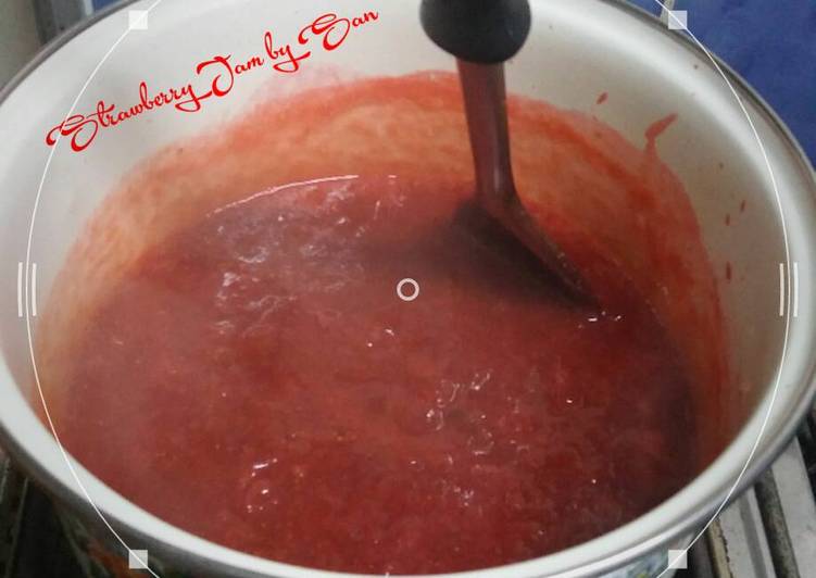 cara membuat Homemade pure strawberry Jam