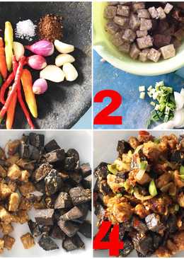 Sambel tempe paru2 petai