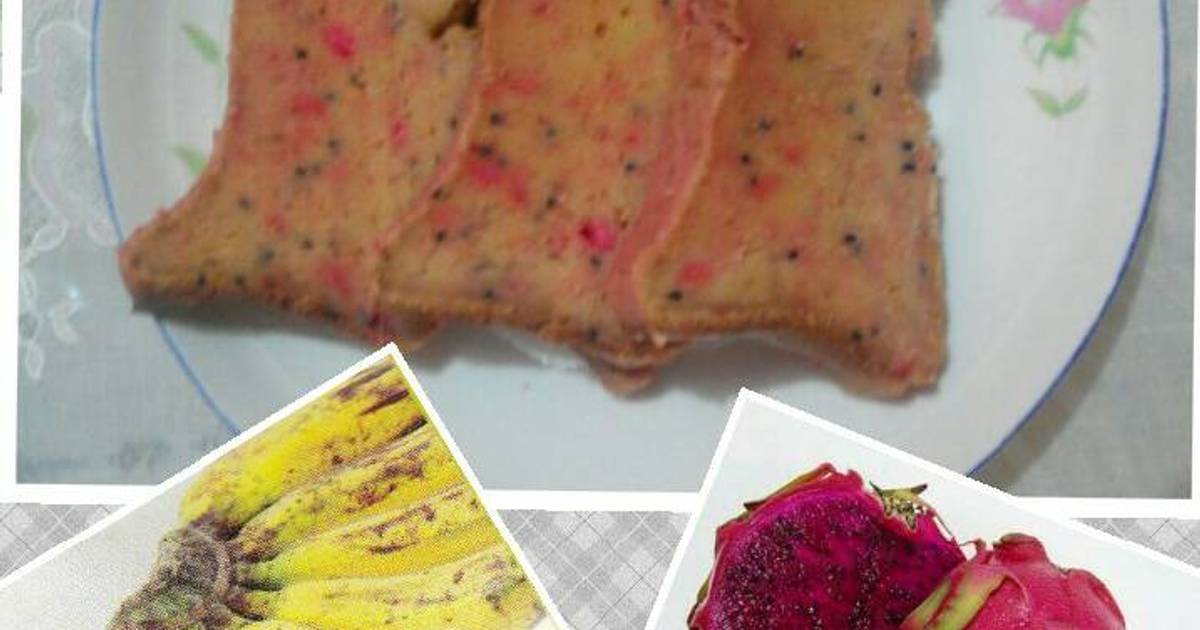 Resep Cake Yummy 'Buah Naga Merah & Pisang"
