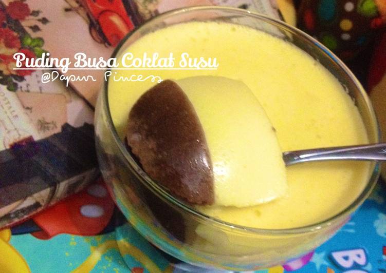 resep lengkap untuk Puding Busa Coklat Susu