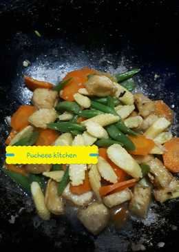Tumis jagung muda, buncis dan wortel