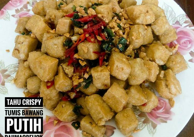 resep lengkap untuk Tahu crispy tumis bawang putih