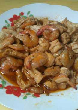 Udang tahu pedas manis