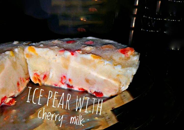 resep masakan Ice Pear with cherry milk