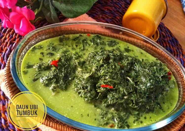 resep masakan Daun Ubi Tumbuk