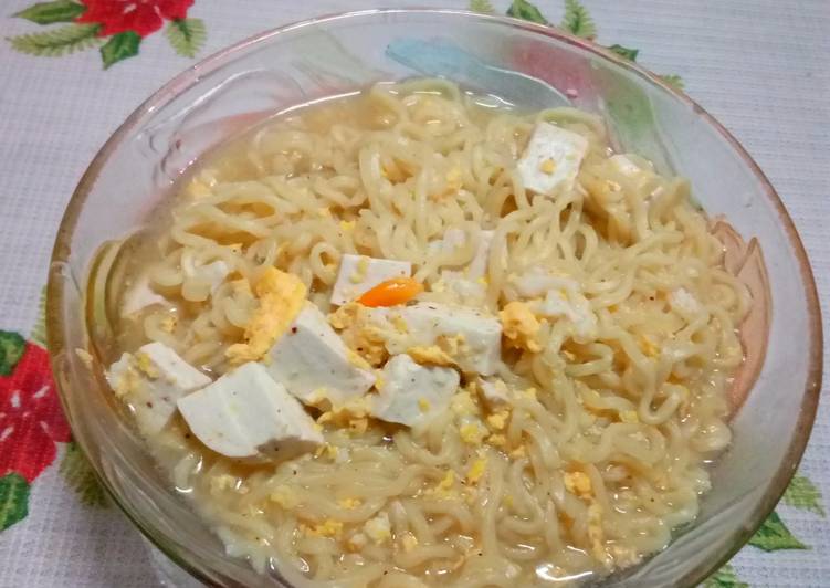 resep lengkap untuk Mie Rebus Tahu Telur