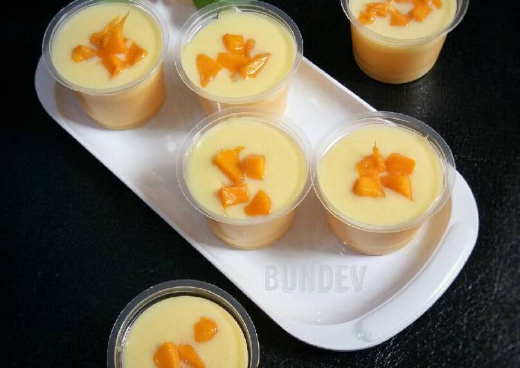 cara membuat Mango Silky Pudding