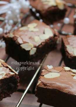 Brownies Mengkilap Almond (tutorial)