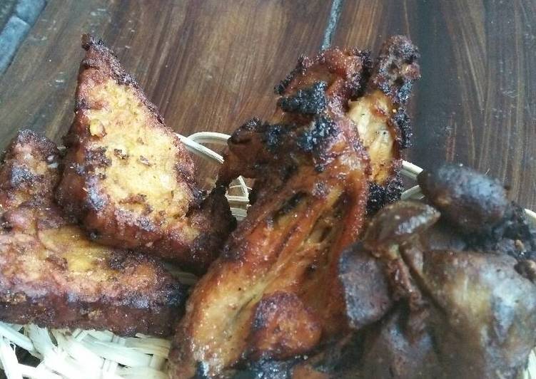 resep masakan Bacem (tempe, sayap ayam, ati ayam)