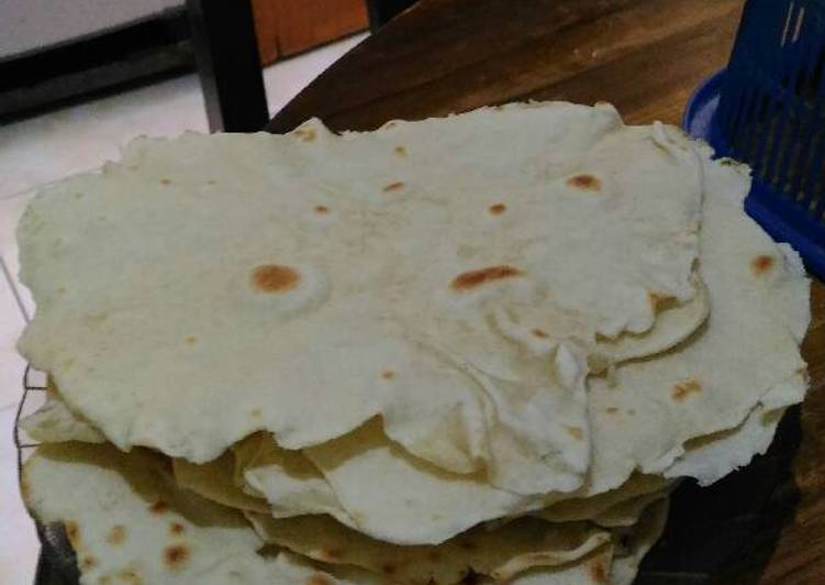 resep lengkap untuk Kulit tortila / Flour tortila/ roti pita/ kulit kebab Italy