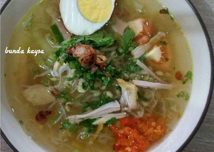 bahan dan cara membuat Soto Bening Ayam Kampung