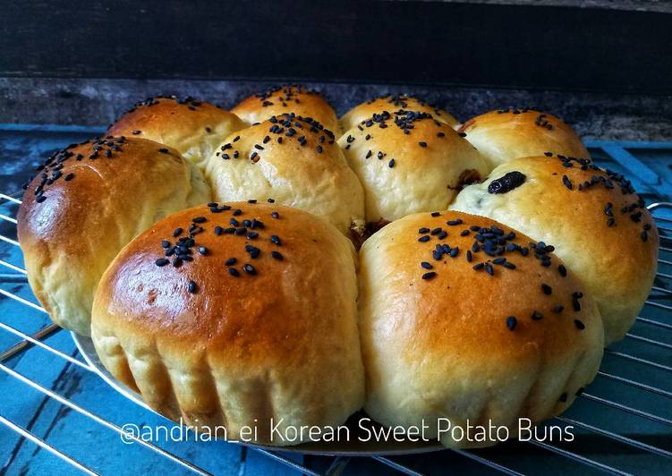 resep makanan Korean Sweet Potato Bread (Roti Ubi ala Korea)