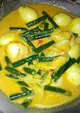 Gulai kacang panjang ala padang (+ kol & telor puyuh)