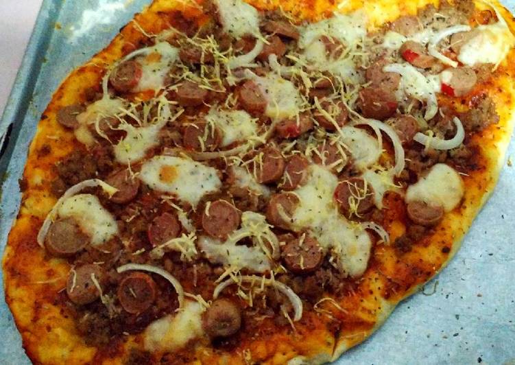 resep masakan Beef Combo Homemade Pizza