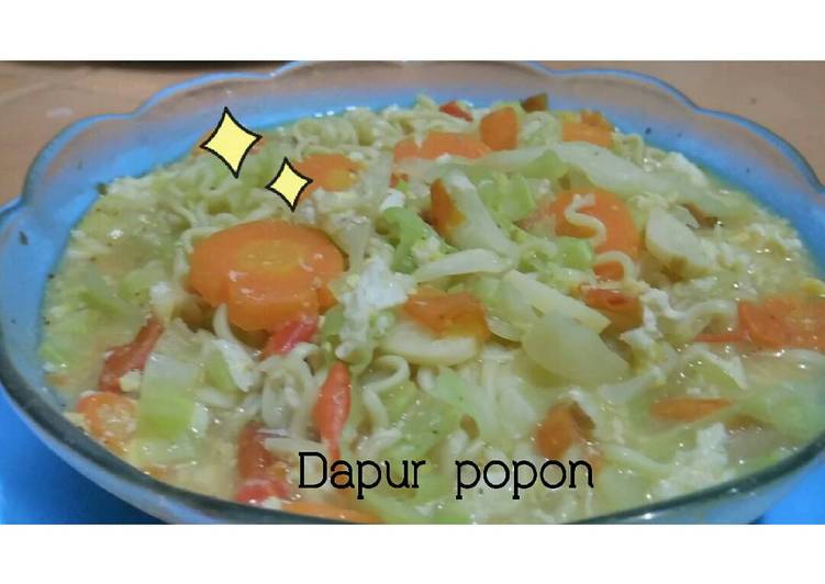 gambar untuk cara membuat Mie kuah syedap soto ala popon