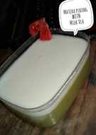 Matcha puding with milk vla