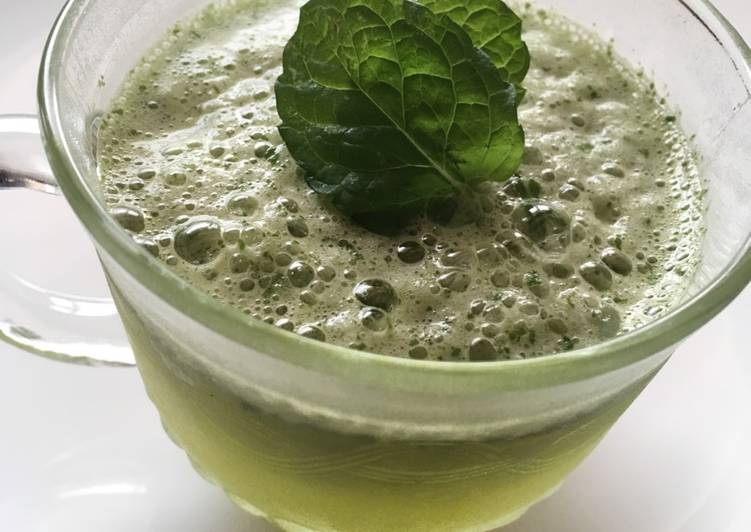 resep masakan Mint slushy with lemon (jus daun mint)