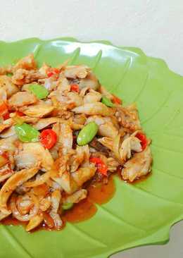 Ayam suwir petai saus lemon