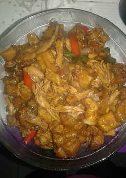 Tahu teriyaki ayam suwir
