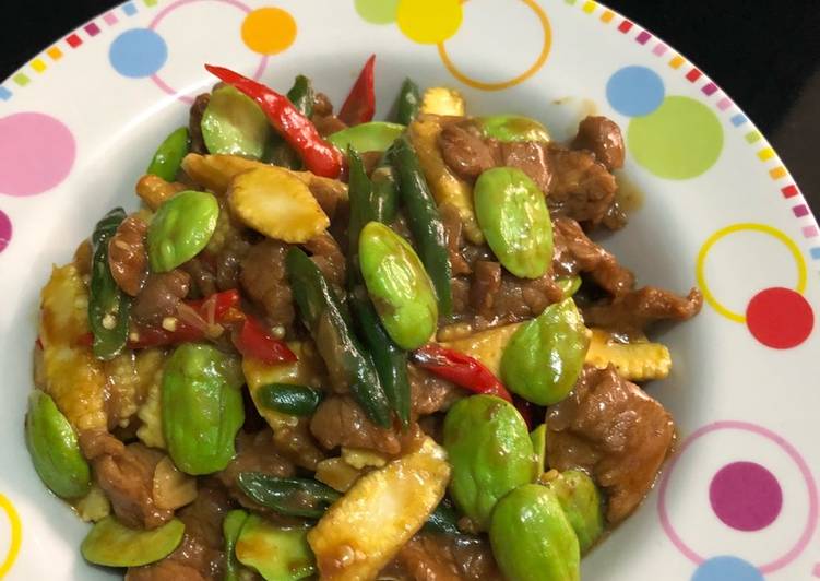 Tumis sapi dan pete