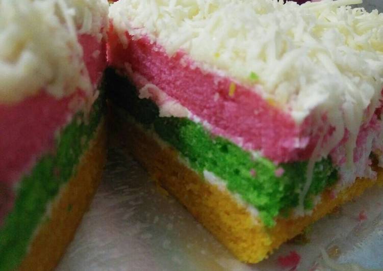 resep makanan Rainbow cake 