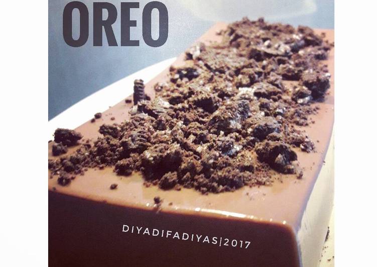 resep makanan Pudding brownies oreo